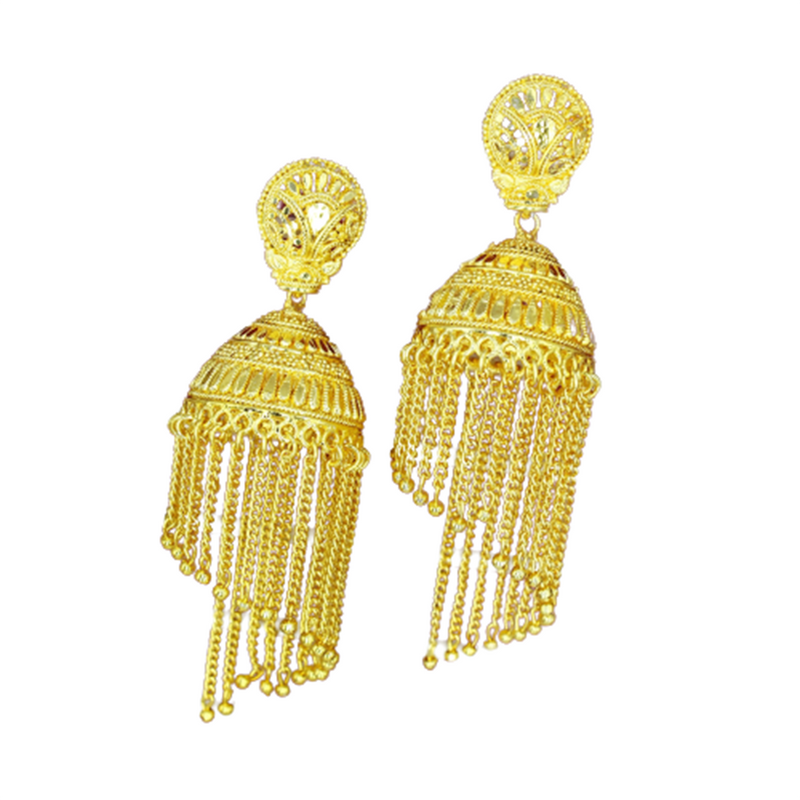 Mahavir Gold Plated Jhumki Earrings