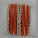 Shree Asha Bangles 14 Pieces in single bangle and Pack Of 12 Orange Color bangles Set