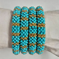 Shree Asha Bangles Gold Plated Beads Bangles Set