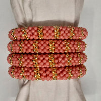 Shree Asha Bangles Gold Plated Beads Bangles Set