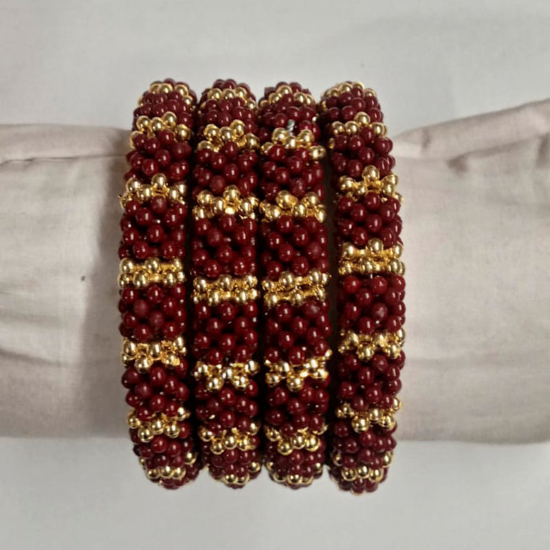 Shree Asha Bangles Gold Plated Beads Bangles Set