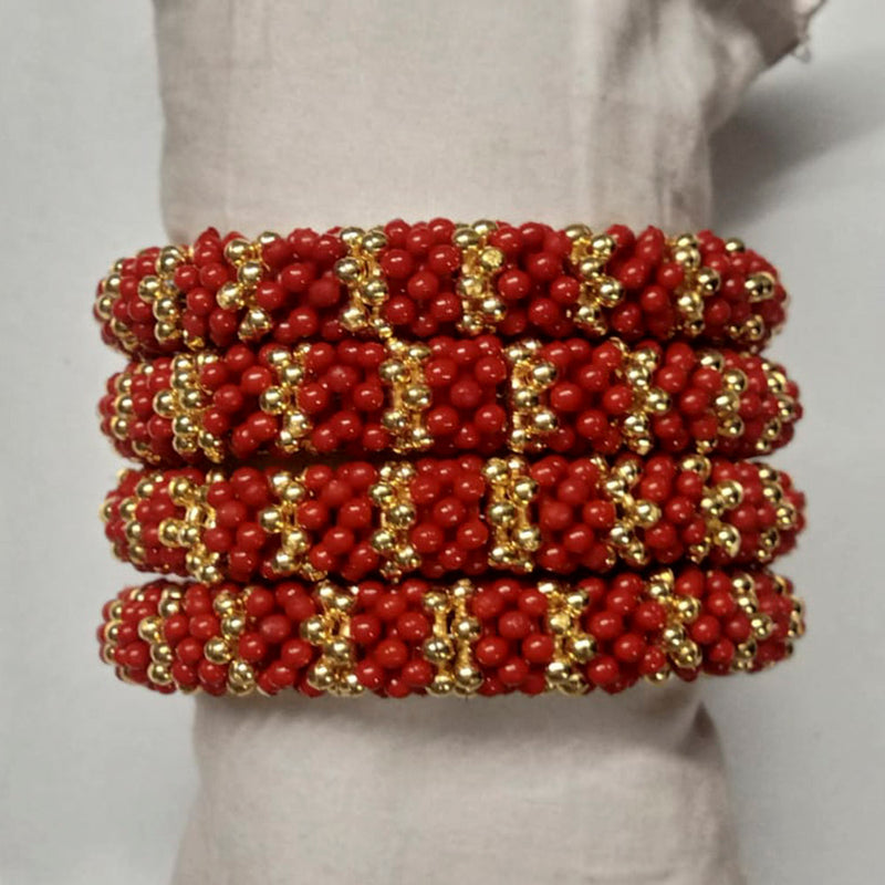 Shree Asha Bangles Gold Plated Beads Bangles Set