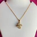 Mahavir Ad Stone Gold Plated Chain Pendant