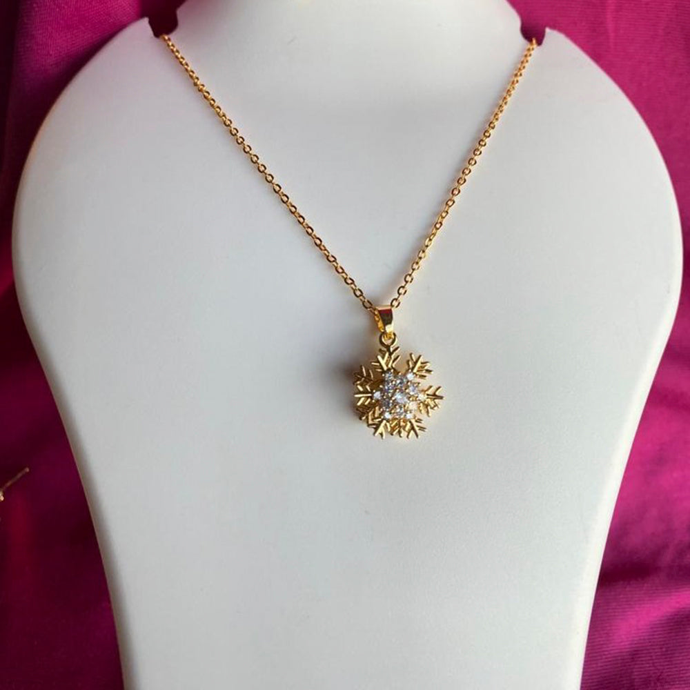 Mahavir Ad Stone Gold Plated Revolving Chain Pendant