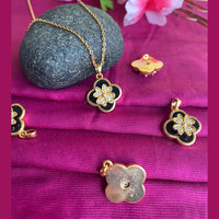 Mahavir Ad Stone Gold Plated Revolving Chain Pendant