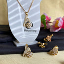 Mahavir Ad Stone Gold Plated Revolving Chain Pendant