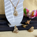 Mahavir Ad Stone Gold Plated Revolving Chain Pendant