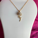 Mahavir Ad Stone Gold Plated Revolving Chain Pendant