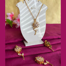 Mahavir Ad Stone Gold Plated Revolving Chain Pendant