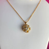 Mahavir Ad Stone Gold Plated Revolving Chain Pendant