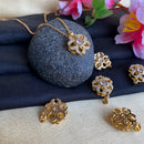 Mahavir Ad Stone Gold Plated Revolving Chain Pendant