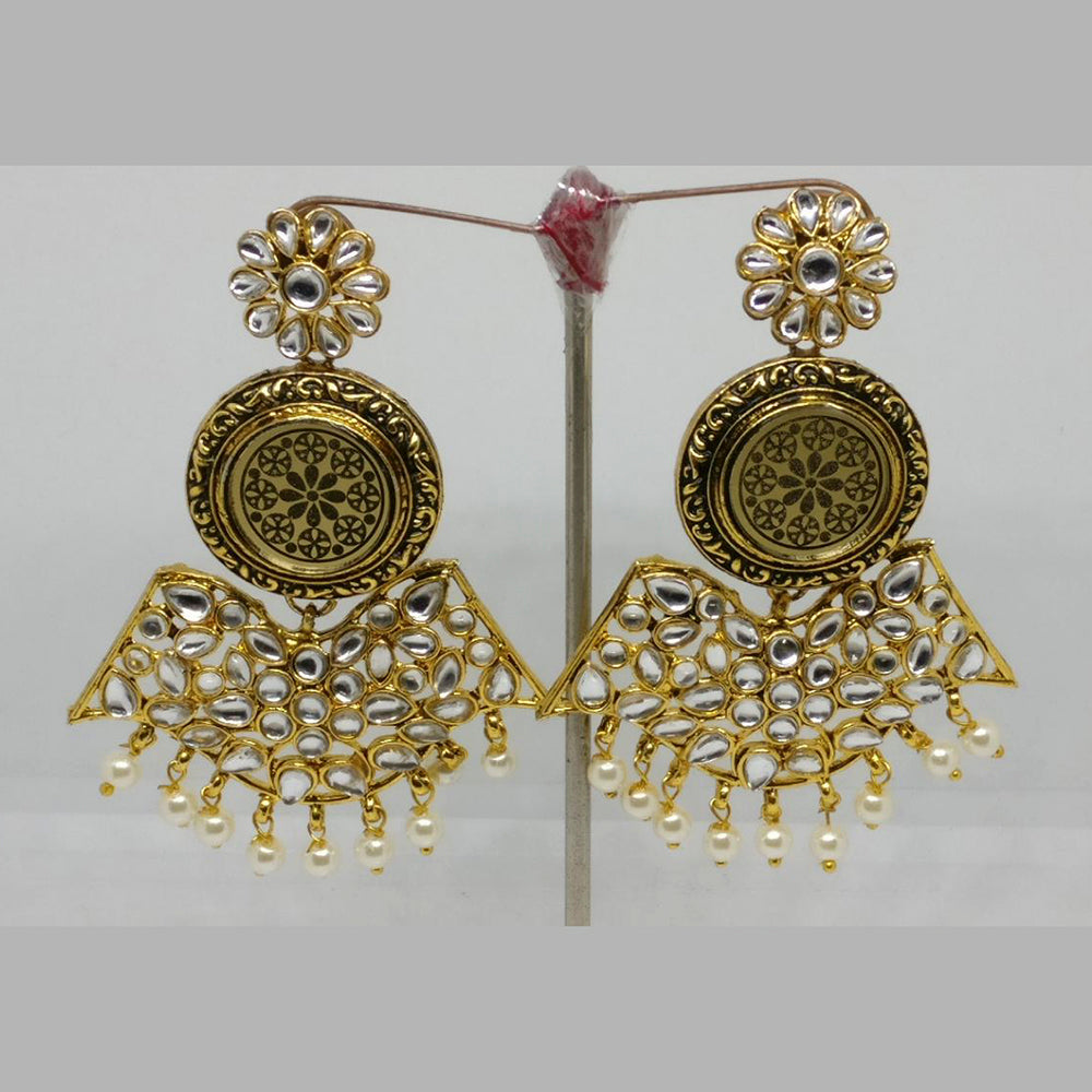 Midas Touch Gold Plated Meenakari And Kundan Dangler Earrings