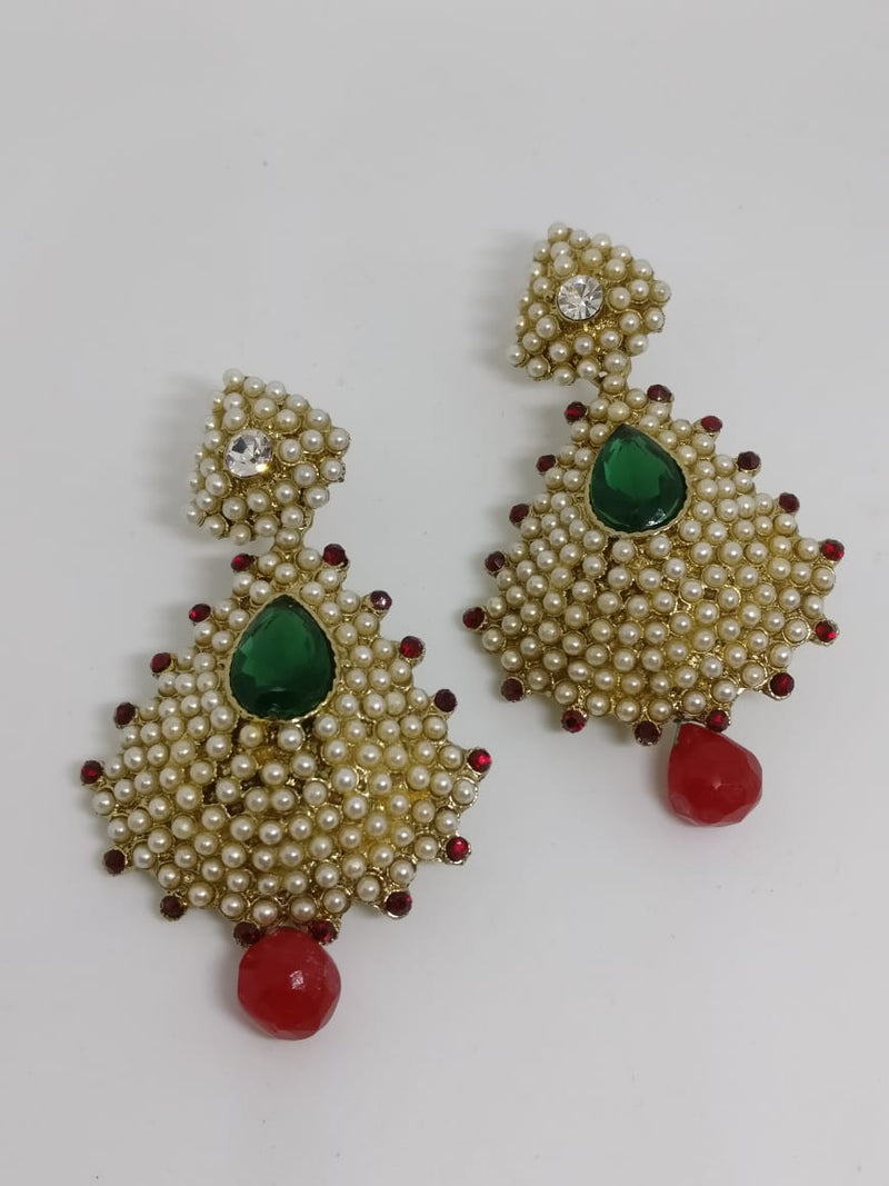 Midas Touch Gold Plated Pearl Dangler Earrings