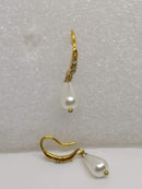 Midas Touch Gold Plated White Pearl Earrings