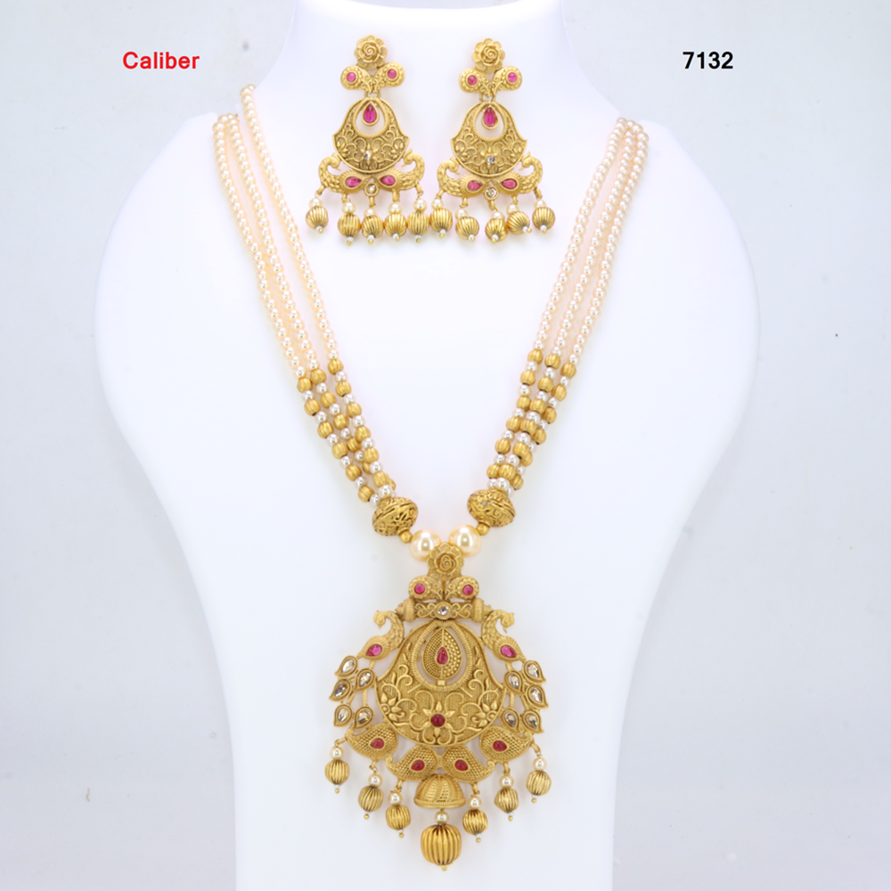 Corbeda Fashion Gold Plated Assorted Color Long Necklace set