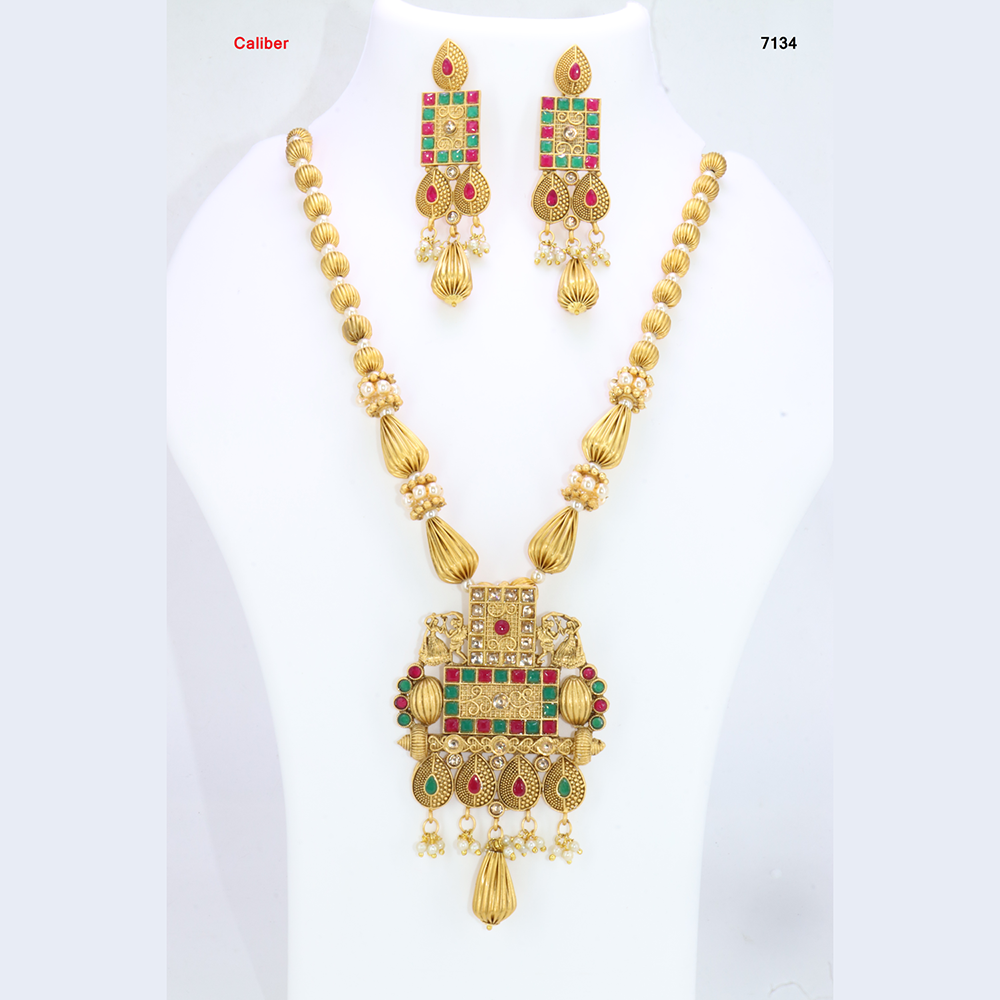 Corbeda Fashion Gold Plated Assorted Color Long Necklace set