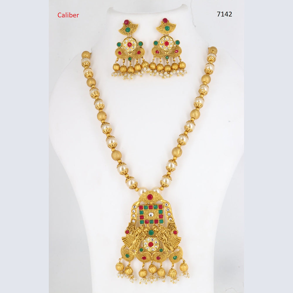 Corbeda Fashion Gold Plated Assorted Color Long Necklace set