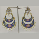 Midas Touch Gold Plated Pink Meenakari And Kundan Dangler Earrings - 90264