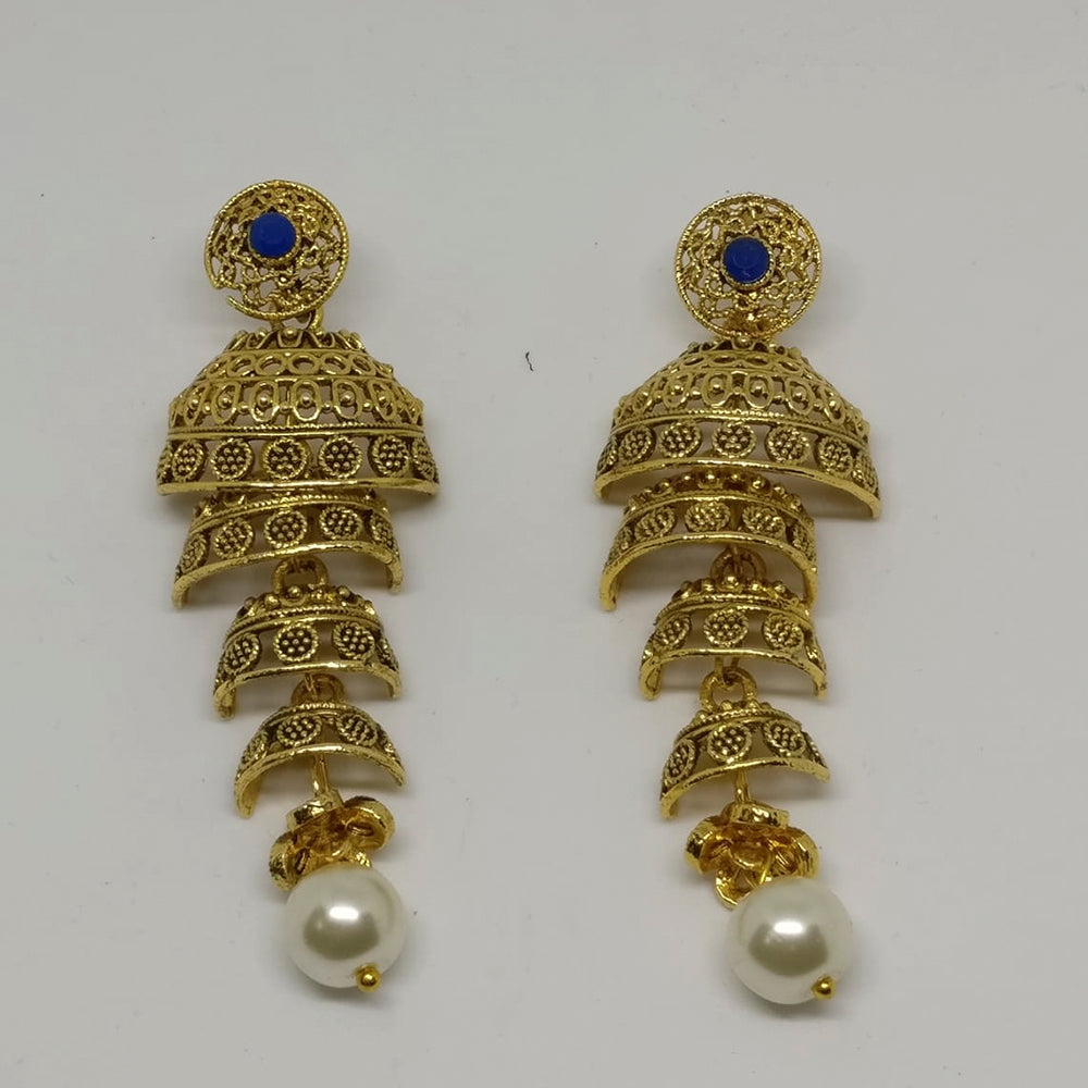 Midas Touch Gold Plated Austrian Stone Jhumki Earrings