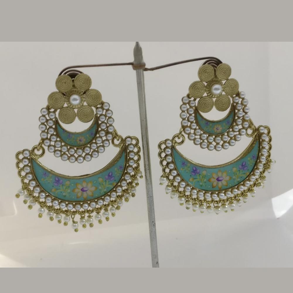 Midas Touch Gold Plated Red Meenakari And Kundan Dangler Earrings - 90279