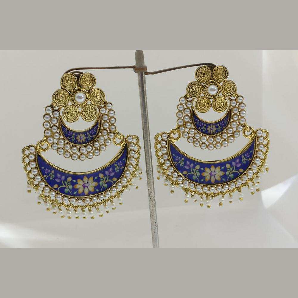 Midas Touch Gold Plated Red Meenakari And Kundan Dangler Earrings - 90279