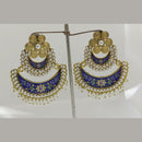 Midas Touch Gold Plated Red Meenakari And Kundan Dangler Earrings - 90279