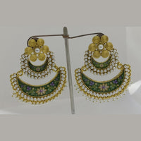 Midas Touch Gold Plated Red Meenakari And Kundan Dangler Earrings - 90279