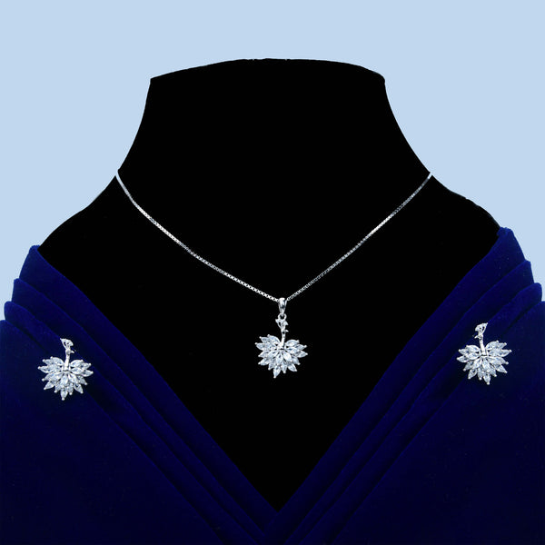 Nipura 925 Silver Grace of Peacock Pendant-set  (Whithout Chain)