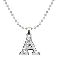 Regina Rhodium Plated "A" Alphabet Chain Pendant