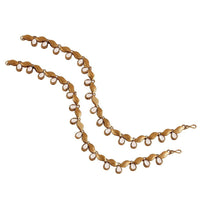 Etnico Gold Plated Kundan & Stone Studded Payal/Anklets for Women & Girls (A006W)