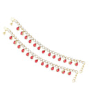 Etnico Gold Plated Kundan & Stone Studded Payal/Anklets for Women & Girls (A008R)