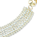 Etnico Traditional Alloy Gold Plated Kundan Pearl Payal Anklet for Women (A046W)