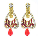 Kriaa Stone Meenakari Drop Gold Plated Dangler Peacock Earring