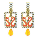 Kriaa Stone Meenakari Drop Gold Plated Dangler Peacock Earring