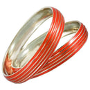 Kriaa Red Enamel Gold Plated Set of 2 Bangles