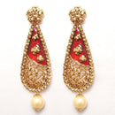 Kriaa Zinc Alloy Gold Plated Stone Dangler Earring - 1307208B