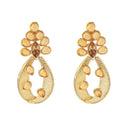 Kriaa Brown Austrian Stone Gold Plated Dangler Earring - 1307004A