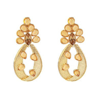 Kriaa Brown Austrian Stone Gold Plated Dangler Earring - 1307004A