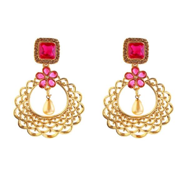 Kriaa Zinc Alloy Gold Plated Austrian Stone Dangler Earring - 1307006A