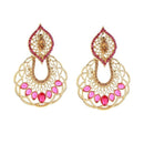 Kriaa Austrian Stone Zinc Alloy Gold Plated Chandbali Earring - 1307010A
