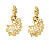 The99Jewel White Kundan Gold Plated Alloy Danglers Earrings