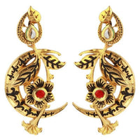 The99Jewel Meenakari Pota Stone Danglers Earrings - 1307315