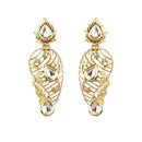 The99Jewel Gold Plated White kundan Danglers Earrings