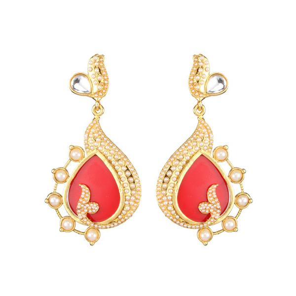 Kriaa Kundan Resin Gold Plated Dangler Earring - 1307344B