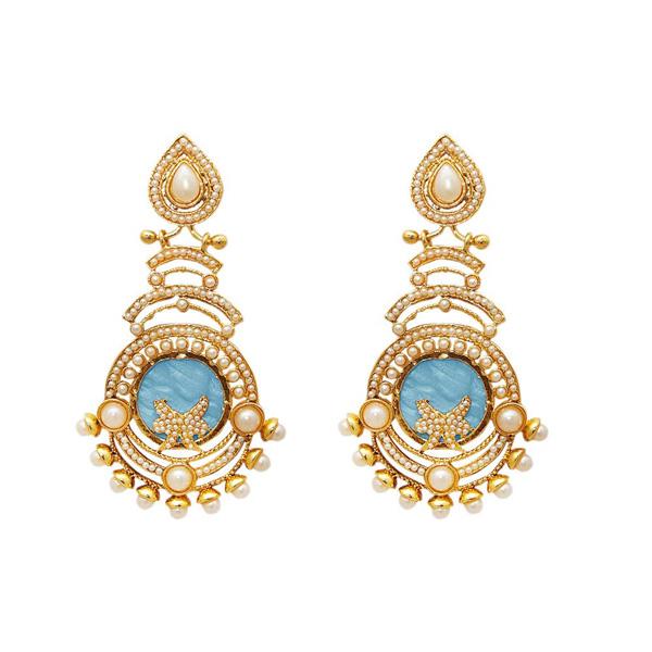 Kriaa Resin Kundan Gold Plated Dangler Earring -1307347A