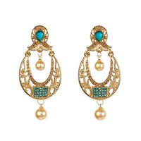 Kriaa Stone Zinc Alloy Gold Plated Dangler Earring - 1307414C