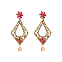 Kriaa Kundan And Stone Gold Plated Dangler Earring