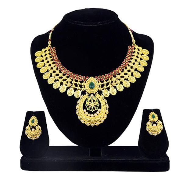 Kriaa Pota Stone Gold Plated Necklace Set