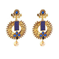 Kriaa Kundan Pearl Drop Gold Plated Dangler Earring