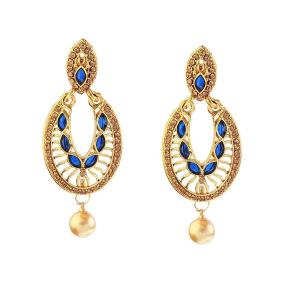 Kriaa Kundan Pearl Drop Gold Plated Dangler Earring - 1307408B